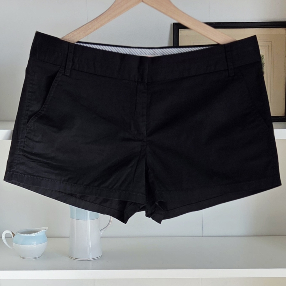 J. Crew Black Broken In Chino Shorts Womens Size 8